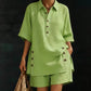 Women's Summer Relaxed Fit Top and Shorts Set