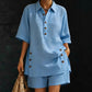 Women's Summer Relaxed Fit Top and Shorts Set