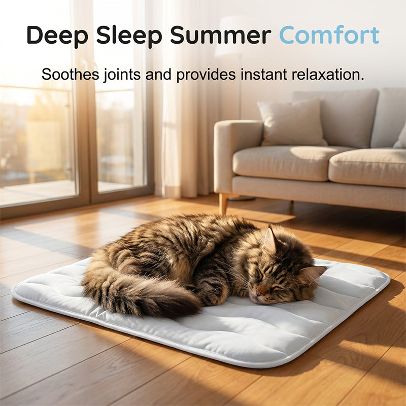❄️Summer Blowout! ❄️50% OFF 🧊PawDew™ for Dogs & Cats – Vet-Approved Ice-Silk Cooling Pad ❄️ | Q-MAX >0.4 | Washable 🧼, Non-Slip 🛟 | Perfect for Large Breeds & UK Summers ☀️🇬🇧