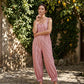 Women's Casual Striped Spaghetti Strap Jumpsuit