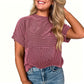 Women's Textured Stripe Short-Sleeve Shirt