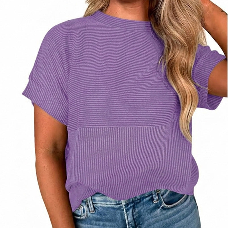 Women's Textured Stripe Short-Sleeve Shirt