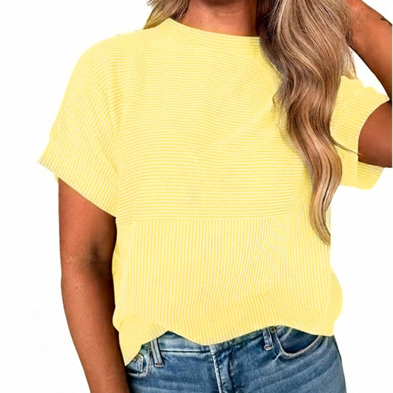 Women's Textured Stripe Short-Sleeve Shirt