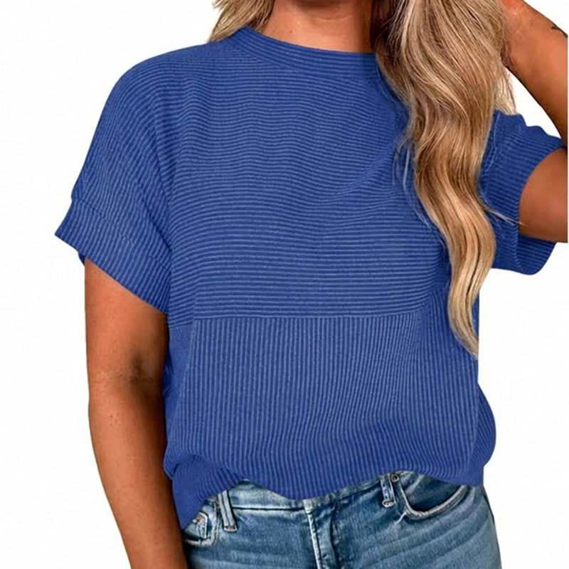 Women's Textured Stripe Short-Sleeve Shirt