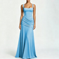 Women's Ruched Bodice Square Neck Maxi Dress
