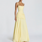 Women's Ruched Bodice Square Neck Maxi Dress