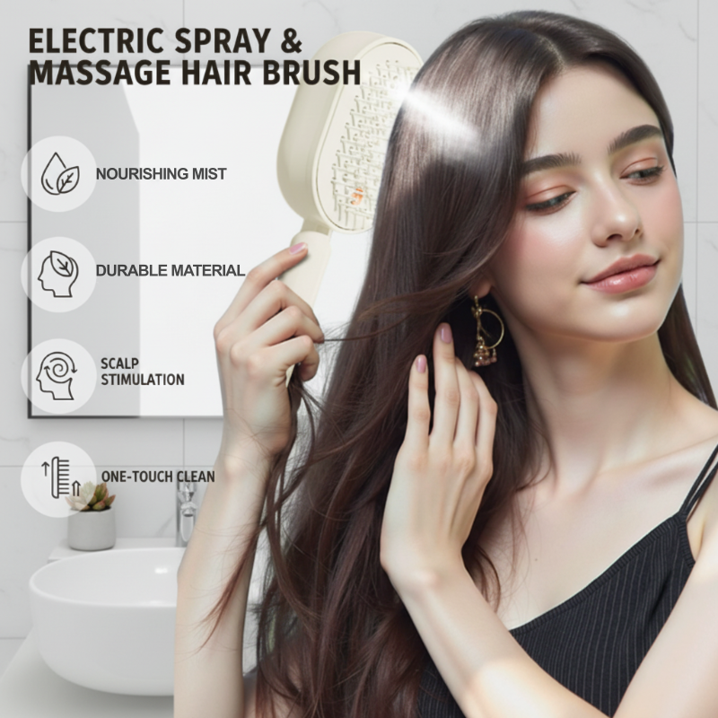 🔥LAST DAY SALE ONLY ￡14.99!!🔥ProGlide™🇬🇧 Scalp Massager Comb 💆‍♀️ – Self-Cleaning 🧼, Tangle-Free ✂️ & Frizz-Control Hair Brush with Soothing Mist Spray 💨✨ | Perfect for Dry, Brittle Hair 💧🌟
