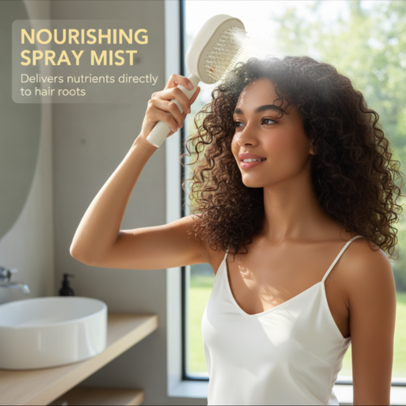 🔥LAST DAY SALE ONLY ￡14.99!!🔥ProGlide™🇬🇧 Scalp Massager Comb 💆‍♀️ – Self-Cleaning 🧼, Tangle-Free ✂️ & Frizz-Control Hair Brush with Soothing Mist Spray 💨✨ | Perfect for Dry, Brittle Hair 💧🌟