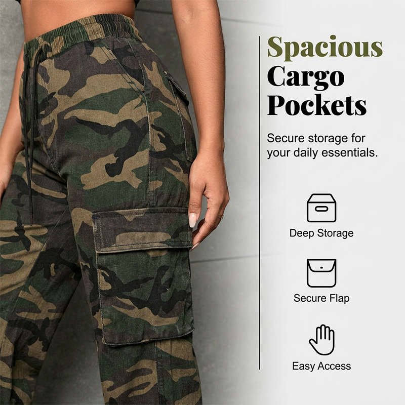 Women's Camouflage Cargo Jogger Pants
