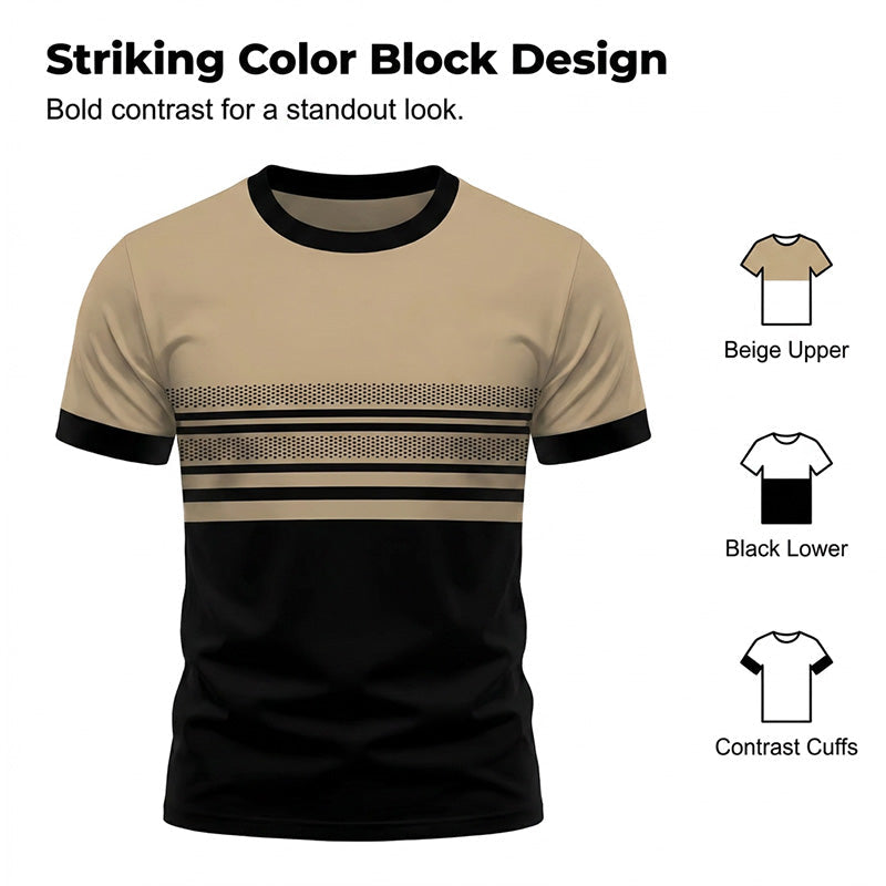 Men's Modern Graphic Print Crew Neck T-Shirt