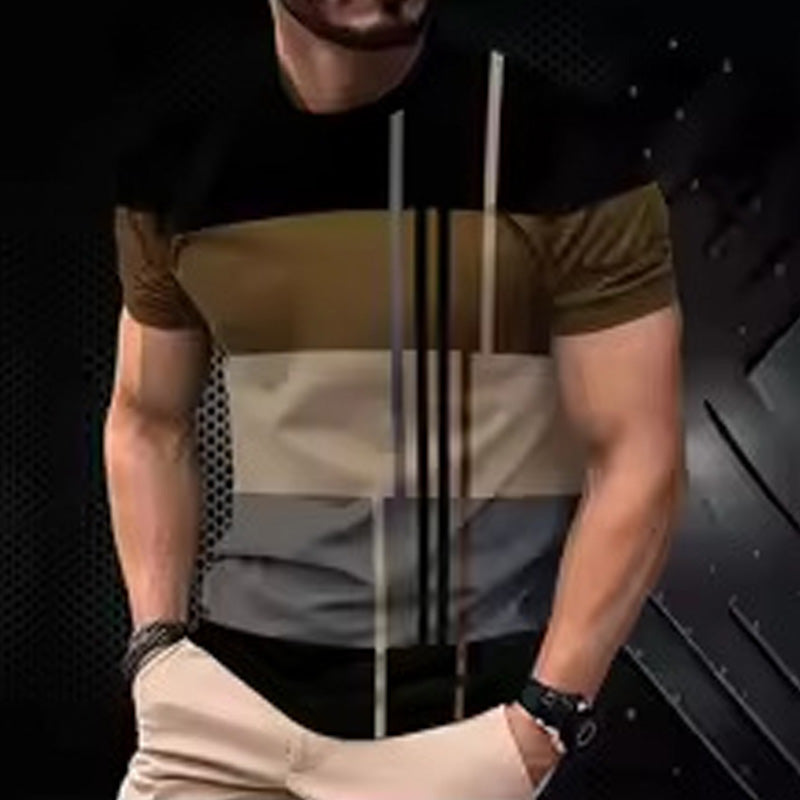 Men's Modern Graphic Print Crew Neck T-Shirt