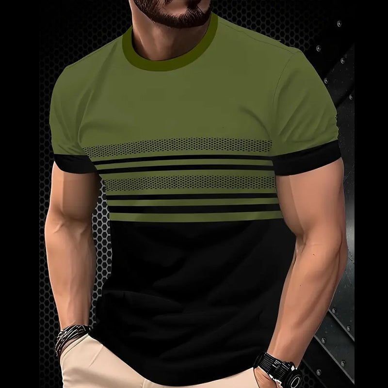 Men's Modern Graphic Print Crew Neck T-Shirt