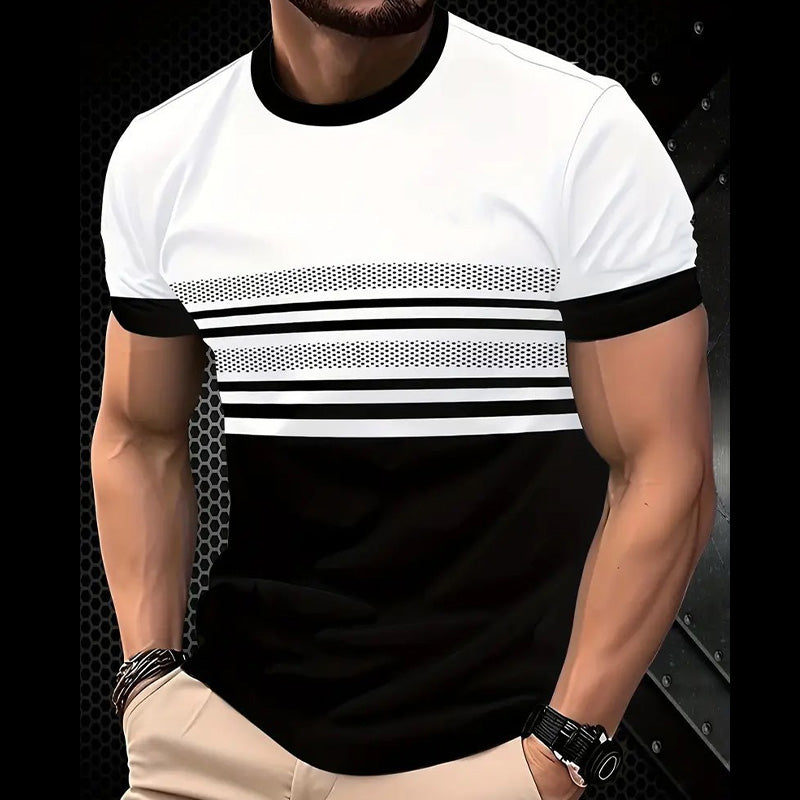 Men's Modern Graphic Print Crew Neck T-Shirt