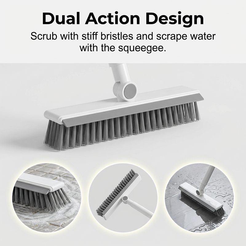 🧹2-in-1 Grout & Corner Scrubber Brush with Squeegee