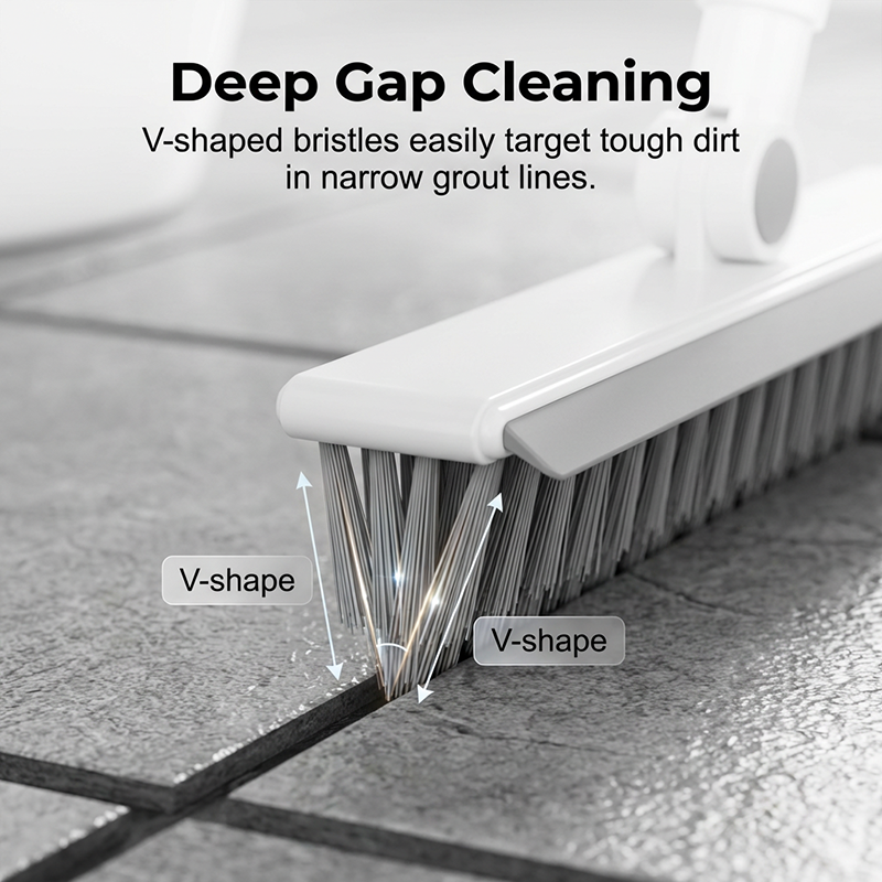 🧹2-in-1 Grout & Corner Scrubber Brush with Squeegee