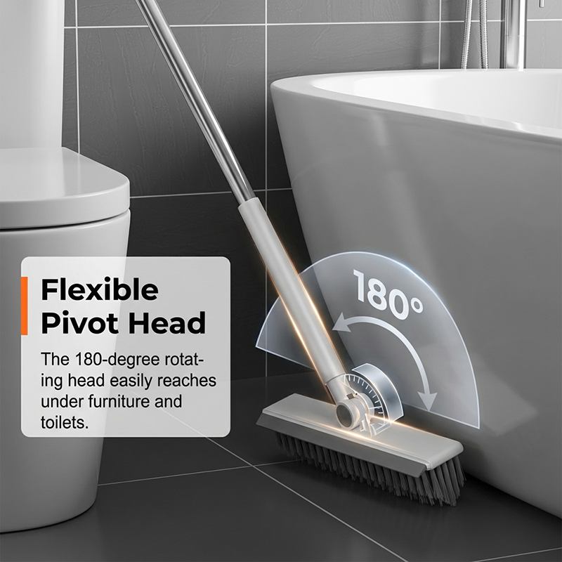🧹2-in-1 Grout & Corner Scrubber Brush with Squeegee