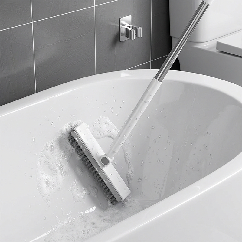 🧹2-in-1 Grout & Corner Scrubber Brush with Squeegee