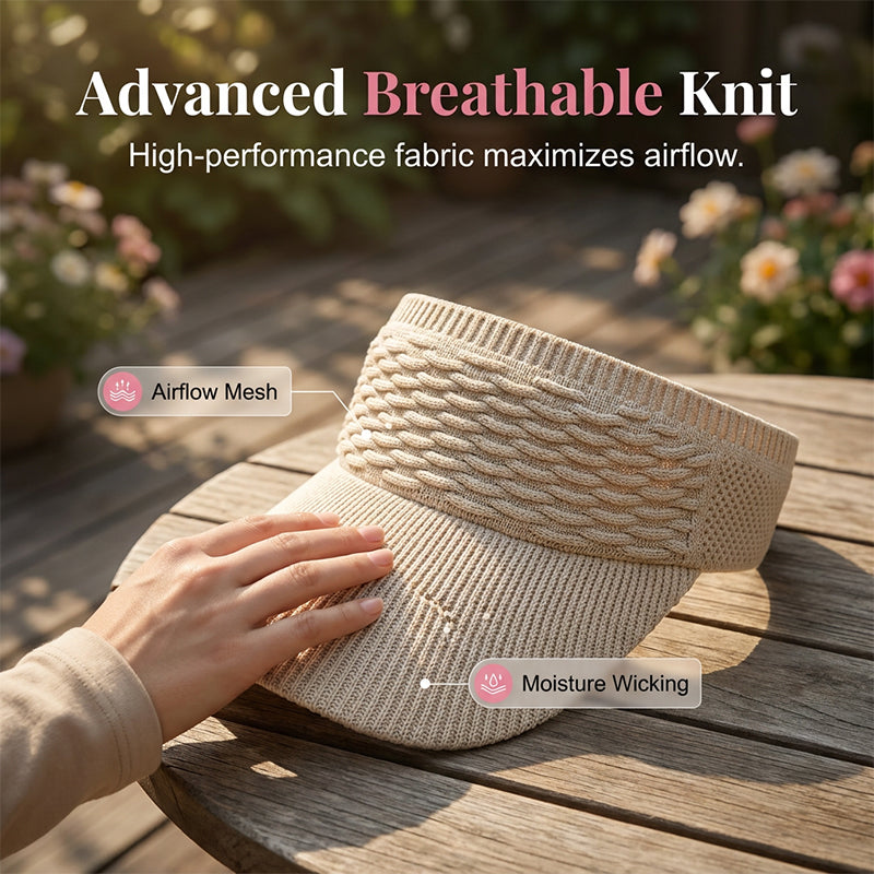 📢📢50% OFF !! ⏰Women's Breathable Knit Sun Visor Hat