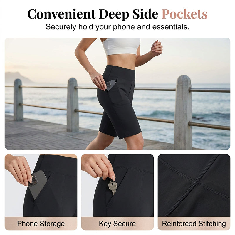 🩳 LIMITED-TIME 50% OFF! ✨ Women's Stretch Walking Shorts – 4-Way Stretch, High-Rise, Knee-Length 🚶‍♀️