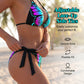 Butterfly Halter Bikini Set – Neon Print, Adjustable & Flattering Fit
