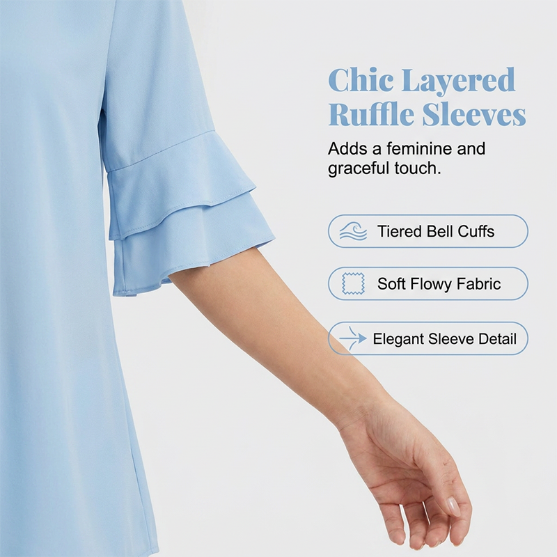 Women's Ruffled Short Sleeve Blouse