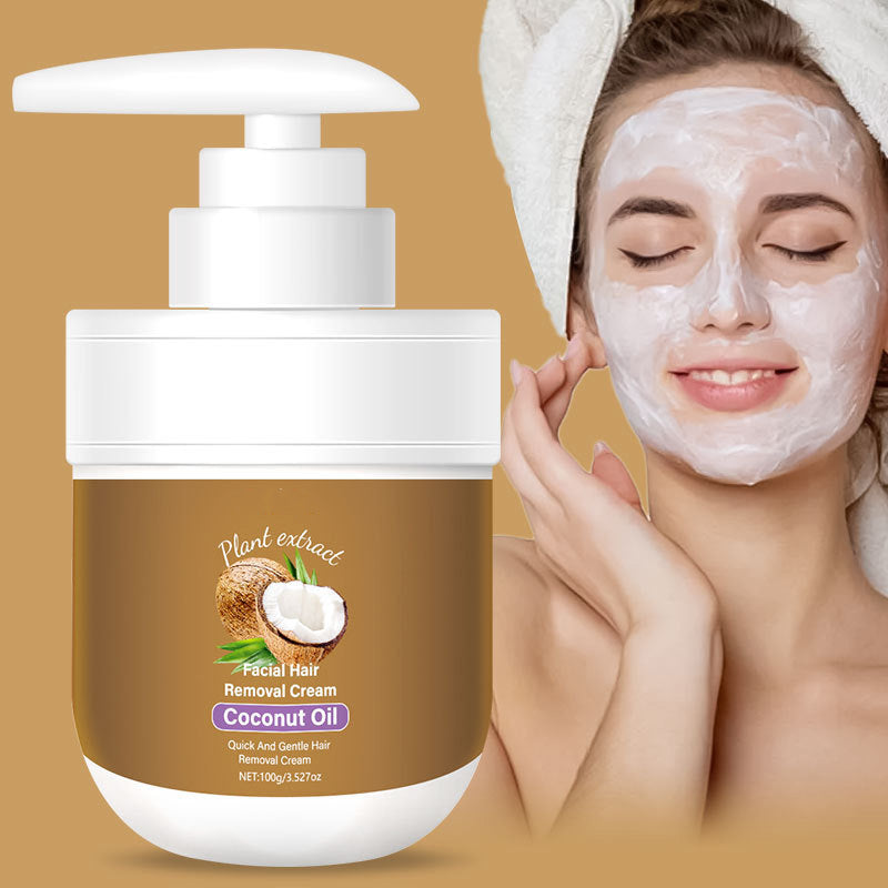🥥 Last Day Special Price £9.77 ! 🔥Buy 2 Get 1 Free🎁Coconut Facial Hair Removal Cream