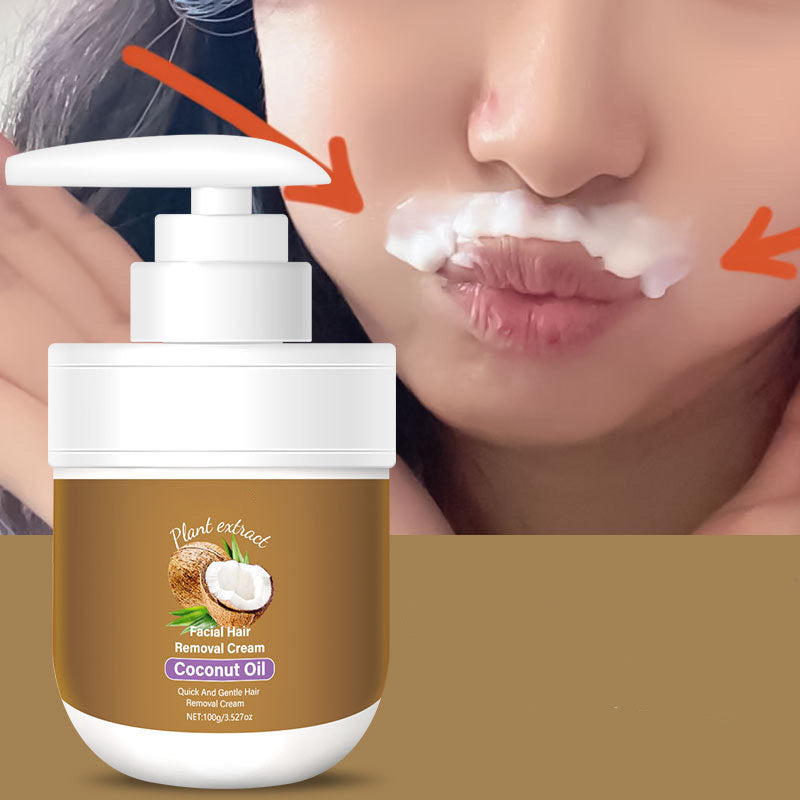 🥥 Last Day Special Price £9.77 ! 🔥Buy 2 Get 1 Free🎁Coconut Facial Hair Removal Cream