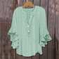 Elegant Ruffle Sleeve V-Neck Blouse