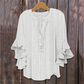 Elegant Ruffle Sleeve V-Neck Blouse