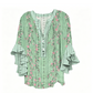 Elegant Ruffle Sleeve V-Neck Blouse