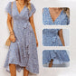 👗Women’s Summer Elegant V Neck Tie Waist Flowy Floral Dress– Flattering Summer Chic✨