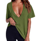 🌟LAST DAY SALE: 50% OFF !!🎁✨Women's Deep V-Neck Short Sleeve T-Shirt
