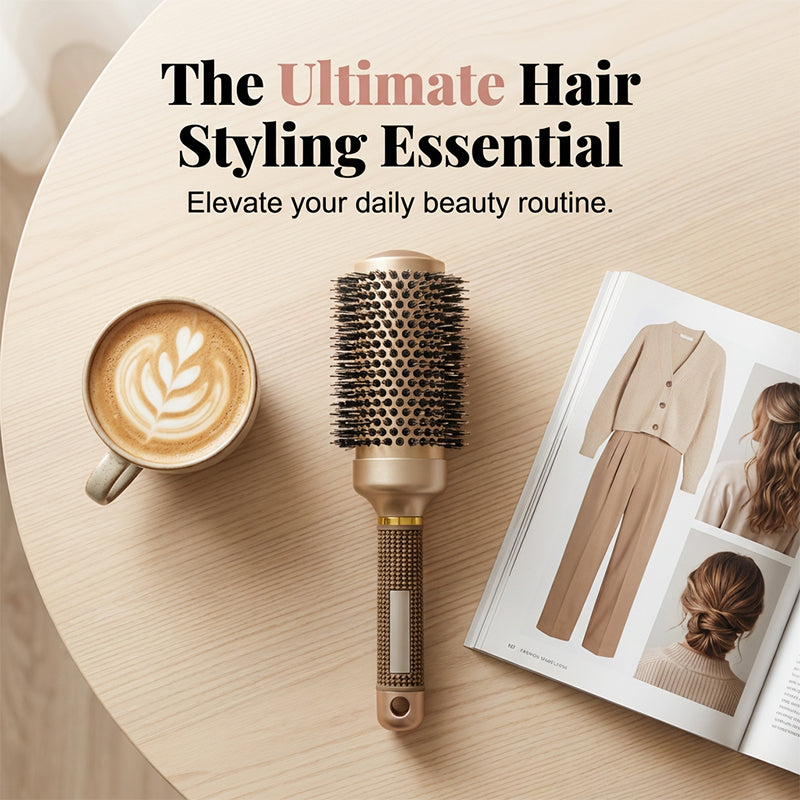 🏆 Last Day Special Price £9.99! 💇Professional Volumizing Round Hair Brush – Vented Barrel, Ergonomic Grip, Salon Results ✨