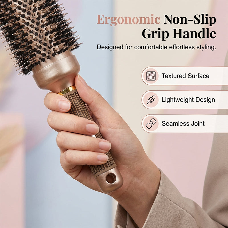 🏆 Last Day Special Price £9.99! 💇Professional Volumizing Round Hair Brush – Vented Barrel, Ergonomic Grip, Salon Results ✨
