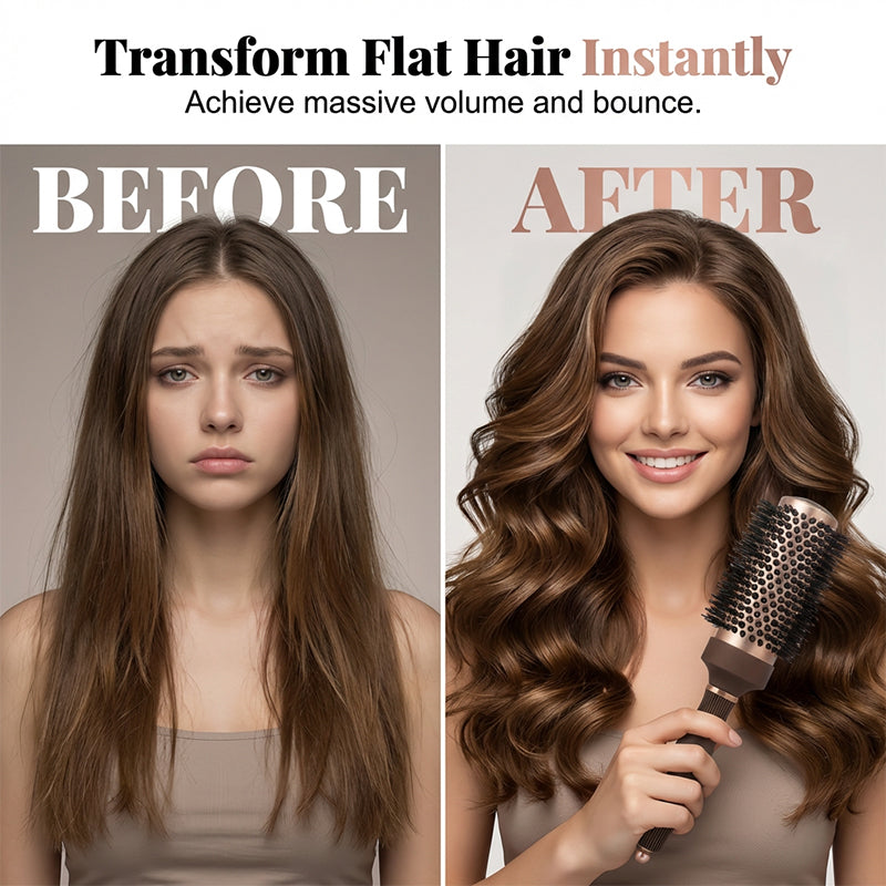 🏆 Last Day Special Price £9.99! 💇Professional Volumizing Round Hair Brush – Vented Barrel, Ergonomic Grip, Salon Results ✨