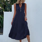 Women's Sleeveless Loose Casual Tiered Dress