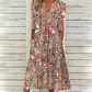Women's Casual Floral Print V-Neck Loose Fit Dress