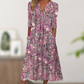 Women's Casual Floral Print V-Neck Loose Fit Dress