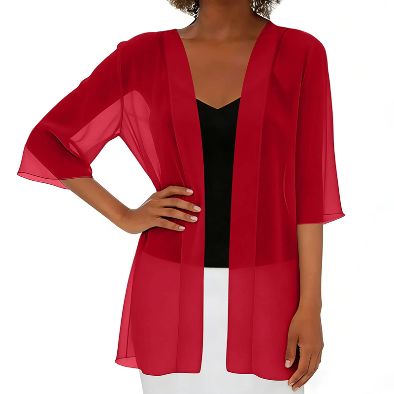 🏆LAST DAY SALE: ONLY ￡9.99!!🎁✨Women's Chiffon Open Front Cardigan Loose