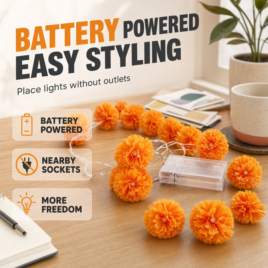 🌼 LIMITED-TIME 50% OFF! ✨ Artificial Marigold Flower LED String Light – Vivid Floral, Warm Glow, Season Decor 🎃
