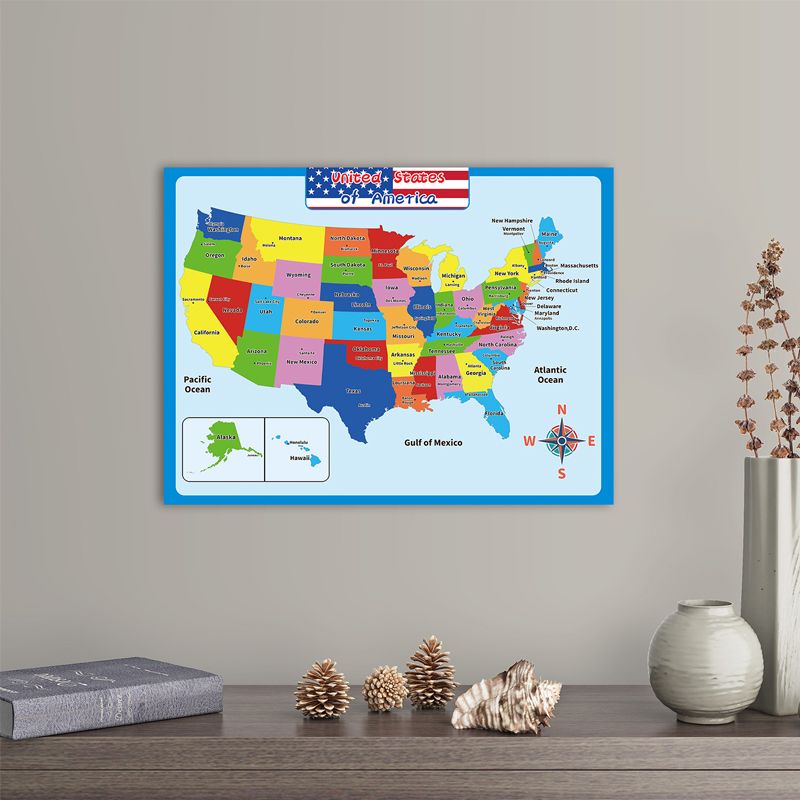Geography Learning Poster Wall Map for Kids