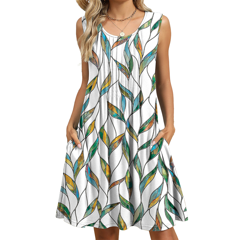 Women's Casual Loose Fit Sleeveless Dress