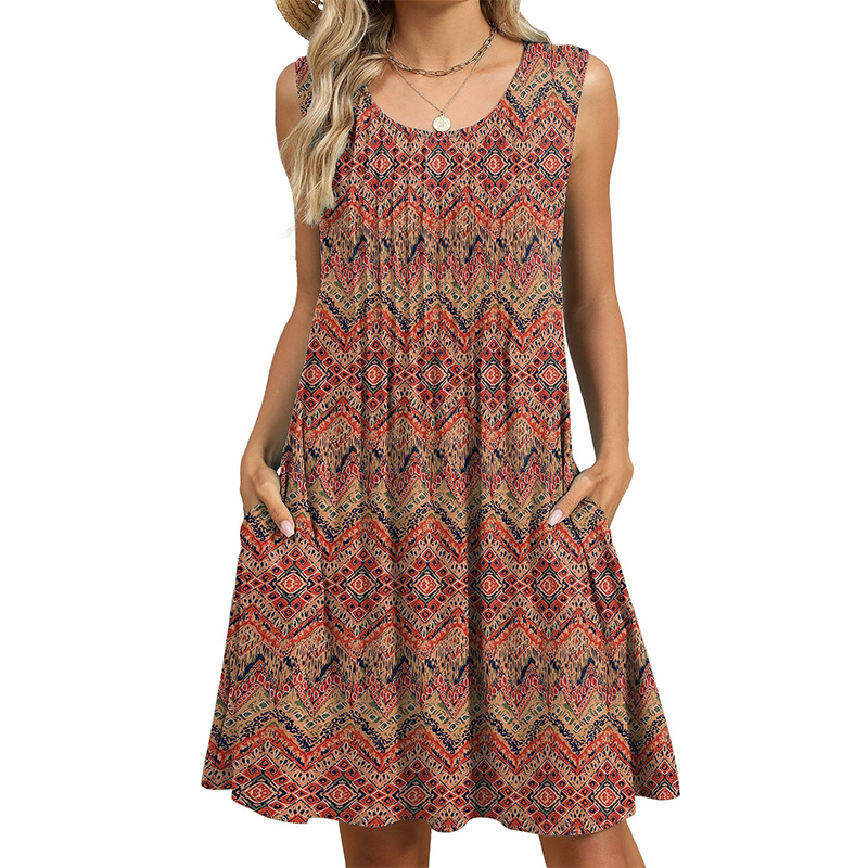 Women's Casual Loose Fit Sleeveless Dress
