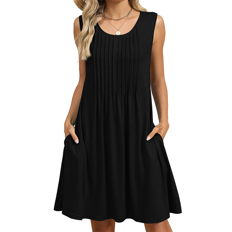 Women's Casual Loose Fit Sleeveless Dress