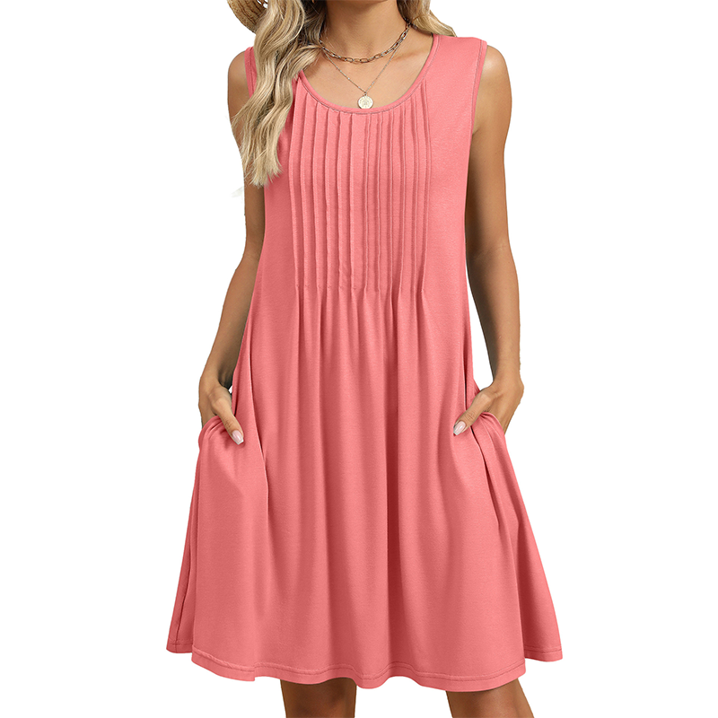 Women's Casual Loose Fit Sleeveless Dress