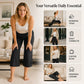 Women's High-Waisted Wide Leg Cropped Capri Pants Pocket Yoga Leggings