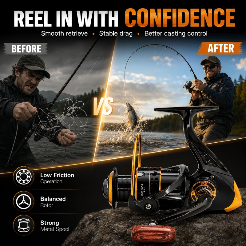 🎉 2026 Sale — Over 28,000 Sold! 💞 CNC Spinning Reel – 45° Bevel Cast, Smooth Retrieve ✨