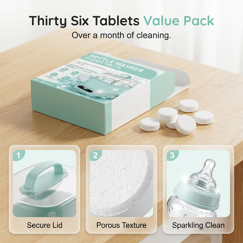 🧼 Baby Bottle, Water Bottle & Cup Cleaning Tablets