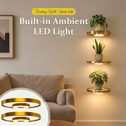 🏆 Last Day Special Price £9.99 ! 💡Buy more save more🏠 Floating Wall Shelf with Built-in Ambient LED Lighting✨