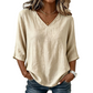 Women's Casual V-Neck 3/4 Sleeve Blouse